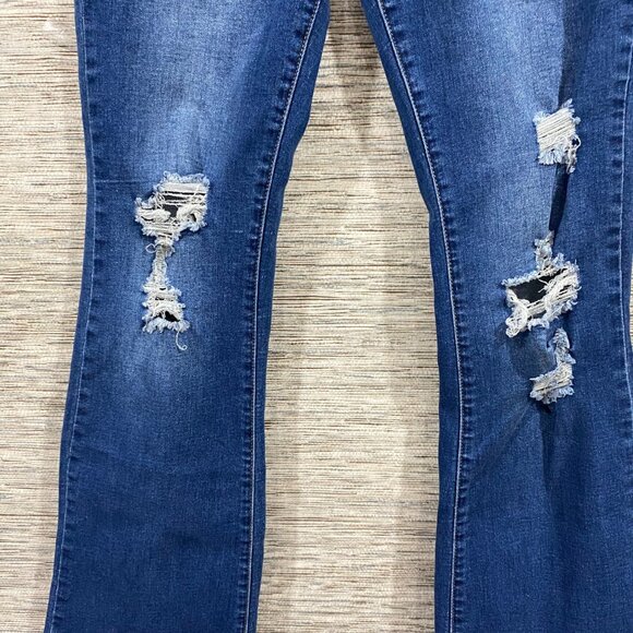 🔥 Custom GOGO Flare Jeans – Distressed & Patchwork Streetwear Statement Denim - Picture 5 of 12